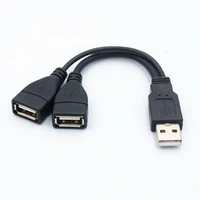 1 male plug to 2 female socket usb 2 0 extension line y data cable power adapter converter splitter usb 2 0 cable 1518cm