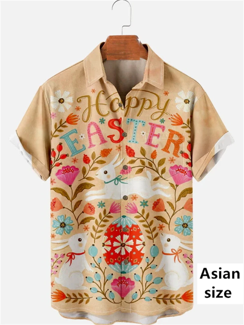 Пасхальные летние рубашки с крестом Иисуса для мужчин коротким рукавом 3D Pritn Flower