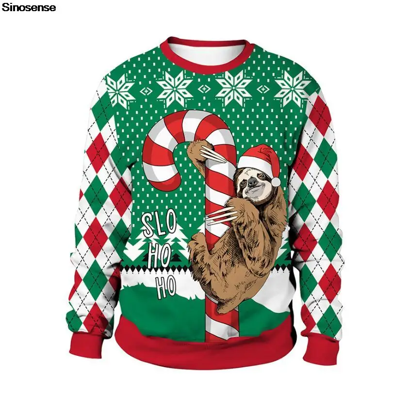 

Мужской и Женский Праздничный Рождественский свитер, яркие Джемперы, топы, пуловер, осенне-зимняя праздничная одежда, яркая женская одежда