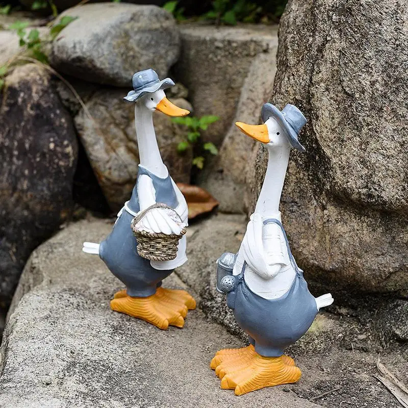 

Resin Duck Couple Garden Ornaments Decoration Art Handicraft Craft Birthday Gifts Home Porch TV Cabinet Desktop Decoration
