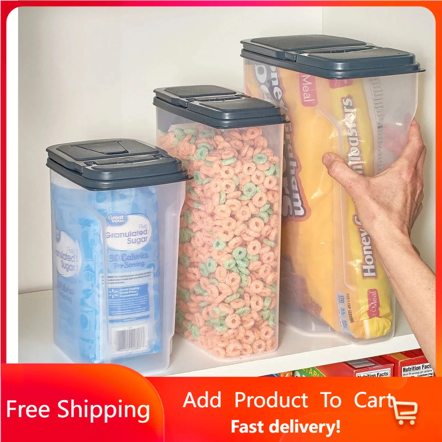 

3 шт./упаковка, дозатор хлопьев, контейнер для хранения продуктов