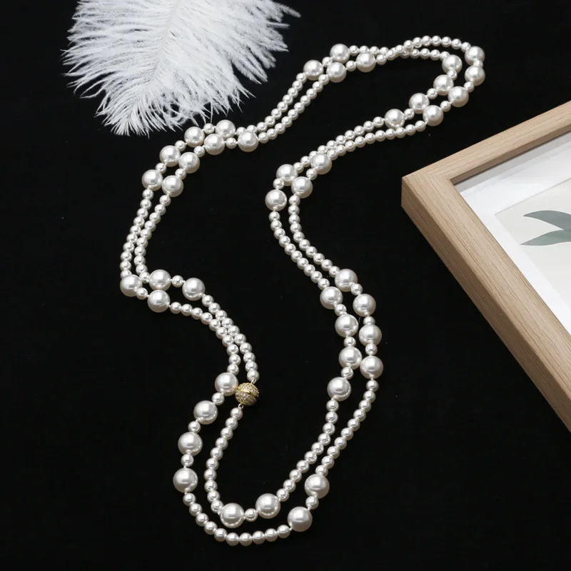 Интернет-горячая имитация жемчуга Shijia дизайн цепочки для свитера универсальные