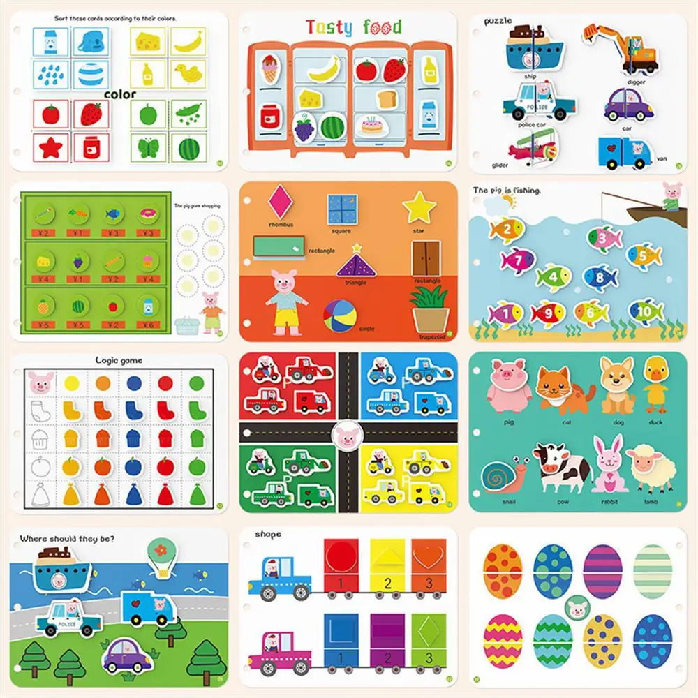 

VIP drop shipping Montessori Paste Quiet Book Children Toy Paste My First Busy Kids Book Matching Puzzle Game Educational Toy
