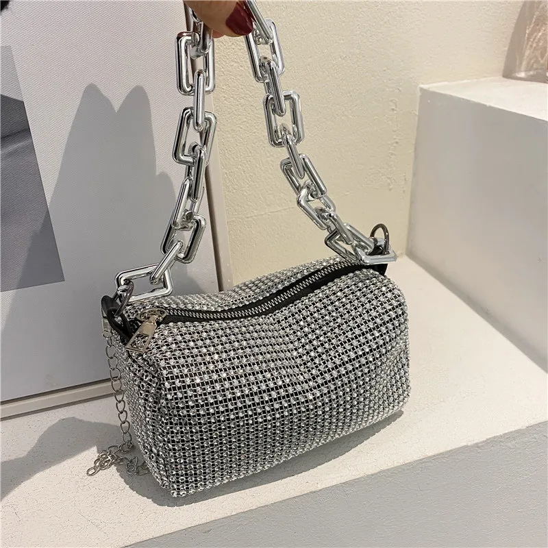 

Bling Diamond Design Small Crossbody Messenger Bags for Women 2022 Summer Trend Luxury Fashion Travel Shoulder Handbags Purses
