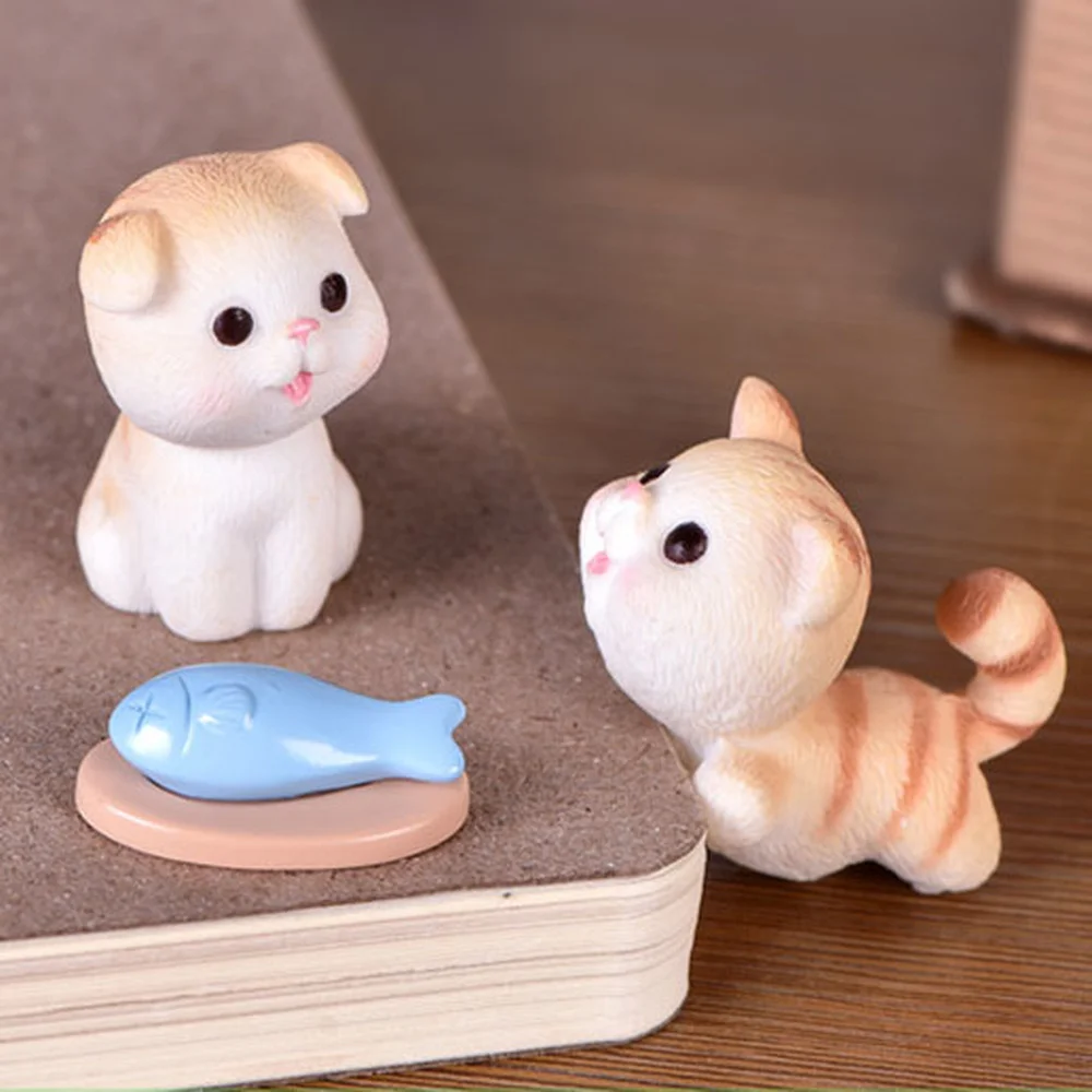 

1pcs Cute Cartoon Naughty Kitten Pet Cat Miniature Craft Home Garden Decor Micro Landscape Figuries Kids Gifts