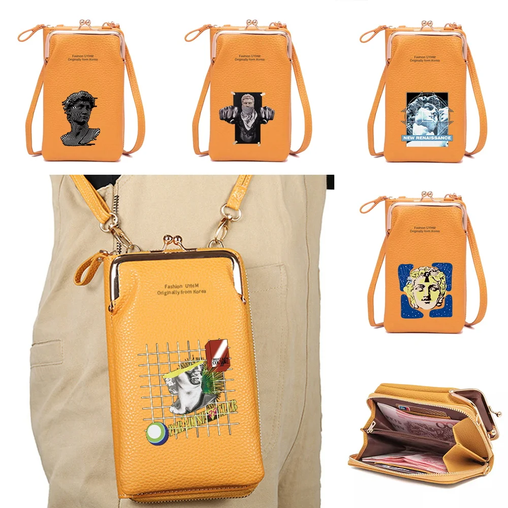 

Fashion Women's Bag Leather Handbag Wallets Phone Purse Crossbody Shoulder Strap Handbags Female Messenger Bags Sculpture Series