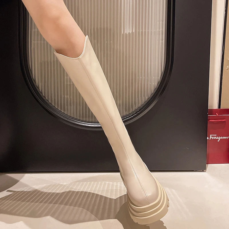 Женские сапоги выше колена женская обувь зимняя 2024 женские осенние в стиле