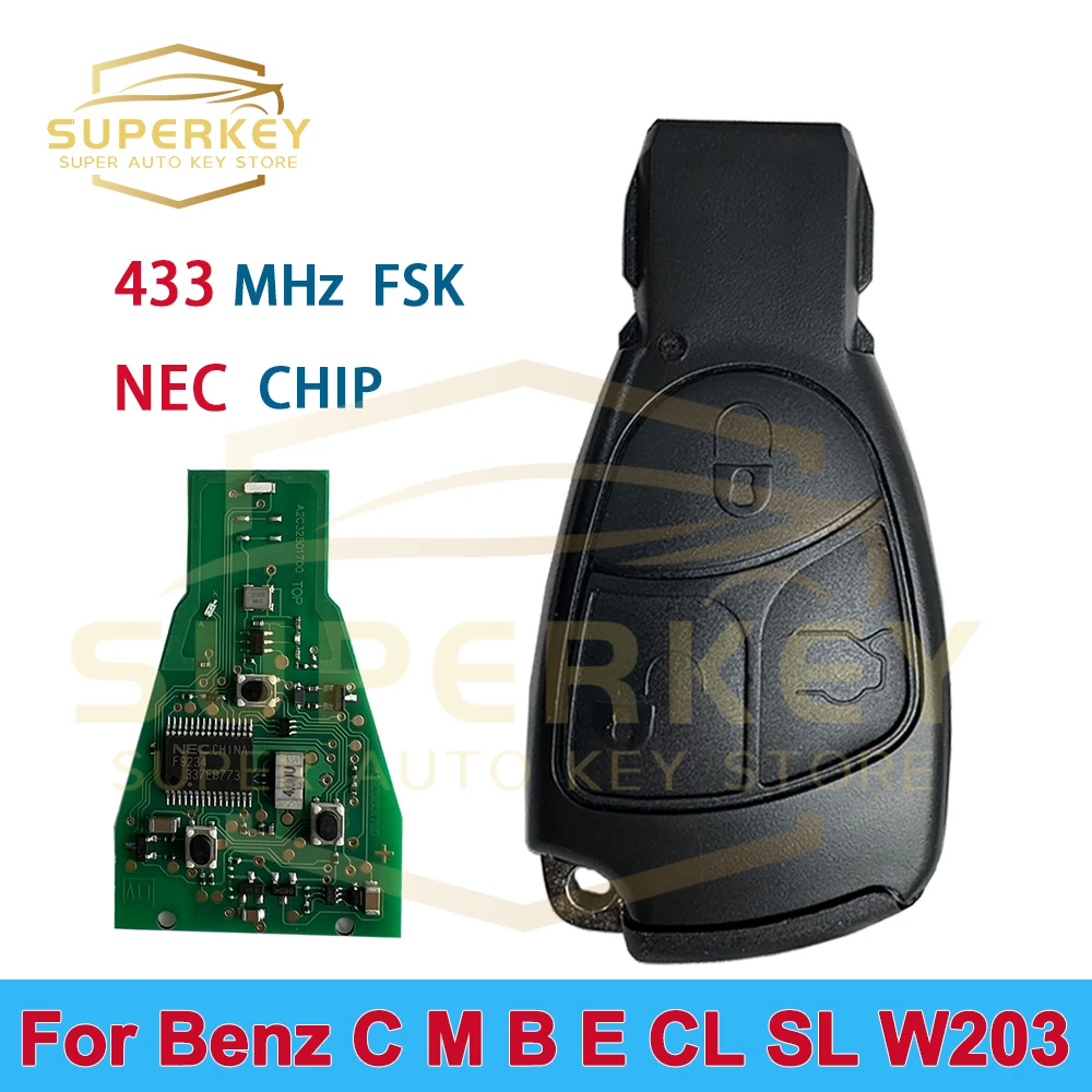 

SUPERKEY дистанционный автомобильный ключ для Mercedes Benz NEC PCB, сменный смарт-ключ с держателем аккумулятора C M B E CL SL W203 W204 W211 W201
