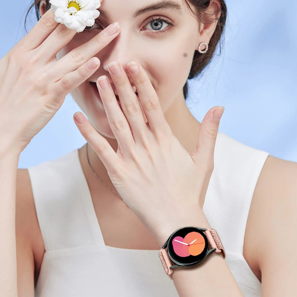 Фото Ремешок для часов Samsung Galaxy Watch 5 band pro/4/classic/3/Active2, Блестящий эластичный браслет для Huawei watch GT 3-2-2e, 20 мм/22 мм №3