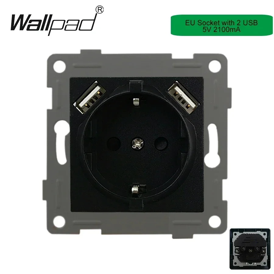 

Черная акриловая стеклянная панель ЕС, детали для самостоятельного изготовления, настенная панель, ТВ CAT6, розетки USB TypeC, розетка 1, 2-полосный выключатель света