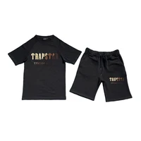 2022 new mens brand t shirt two piece suit cotton tracksuit short sleeved t shirt shorts casual trapstar sportswear clothes