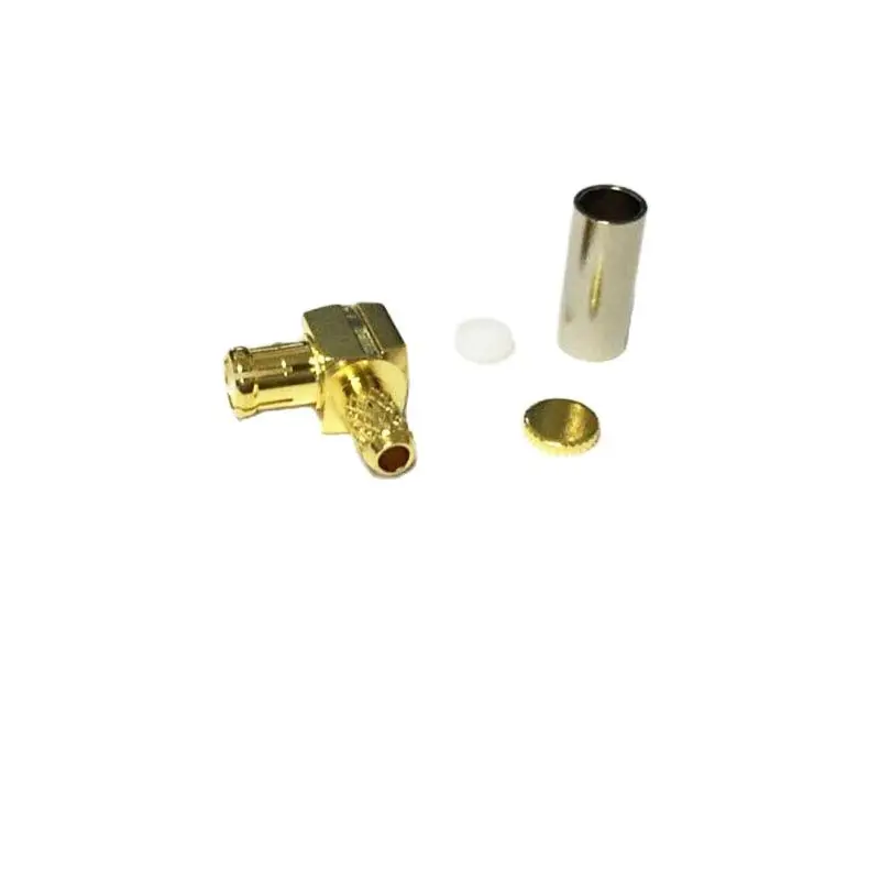 10pcs 75ohm MCX Crimp Plug Right Angle RF Coax Connector For LMR100 RG179 Wholesale Fast Shipping