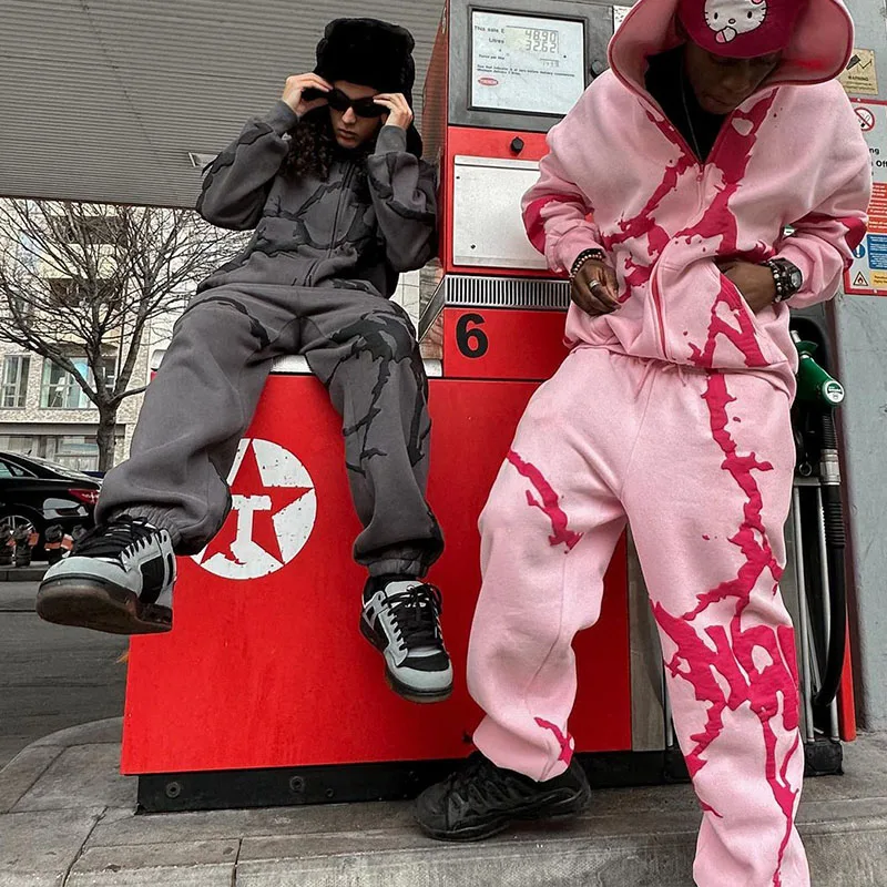 

Толстовка с капюшоном Y2K для мужчин и женщин, модная кофта на молнии, свитшот с длинным рукавом в стиле хип-хоп, новая уличная куртка свободного покроя, осень 2023