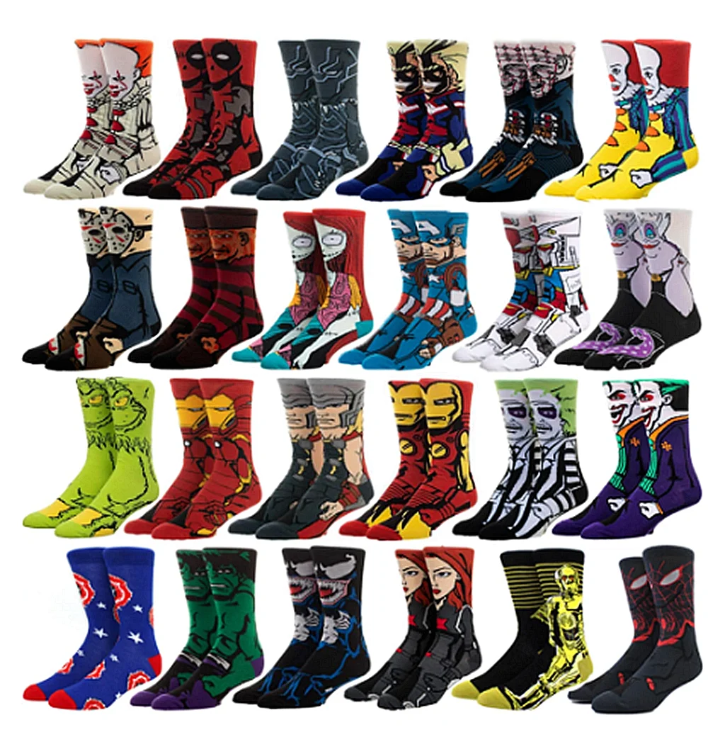 

Men fashion socks anime funny socks hip hop personality anime socks cartoon fashion skarpety high quality sewing pattern socks
