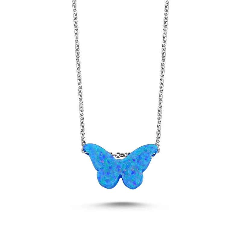 Acheter Collier En Argent Sterling 925 Bleu Opale Papillon