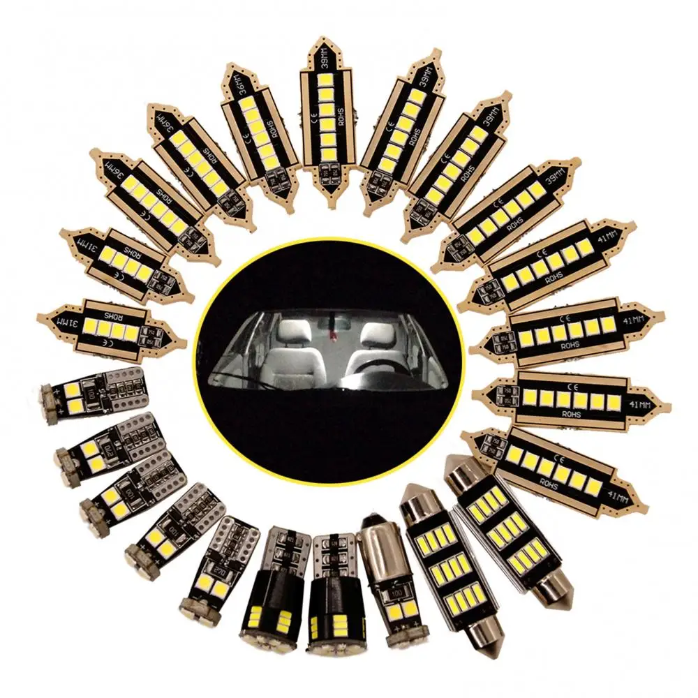 

Светодиодсветодиодный, 23 шт., 3030/3014, белые лампы T10/двойной наконечник для BMW E60 E90 F10 F30 Golf 4/7