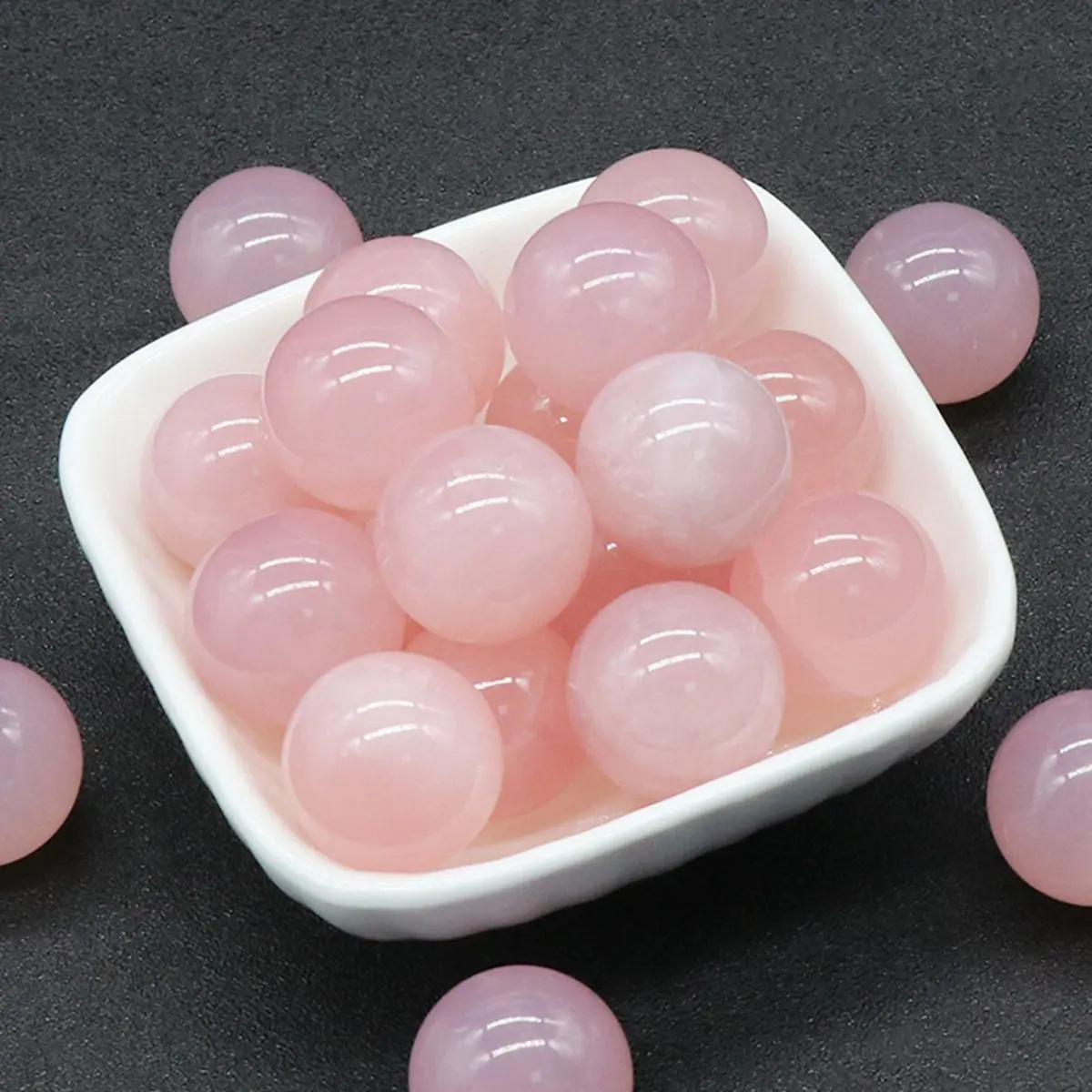

16PCS 20MM Rose Quartz Stress Relief Spheres & Balls Polished Meditation Balancing Home Decoration Crystal Beads