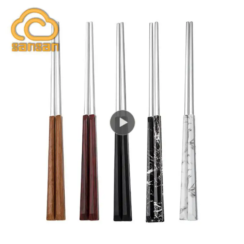 

Кухонные инструменты, палочки для еды на одного человека, зернистая ручка, посуда, Нескользящие роскошные стильные палочки для еды, набор длинных палочек