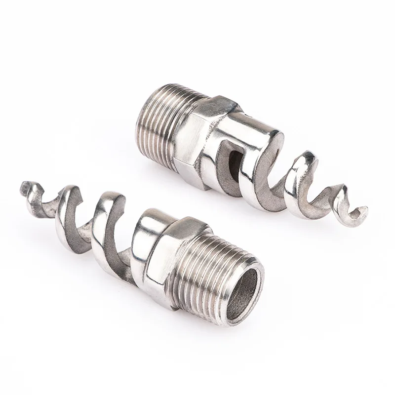 

2pcs Spiral Spray Nozzle 1/4" 3/8"1/2" 3/4" 1"1 1/4" 316 Stainless Steel Cone Head Atomization Jet Nozzles Sprinkler Garden NPT