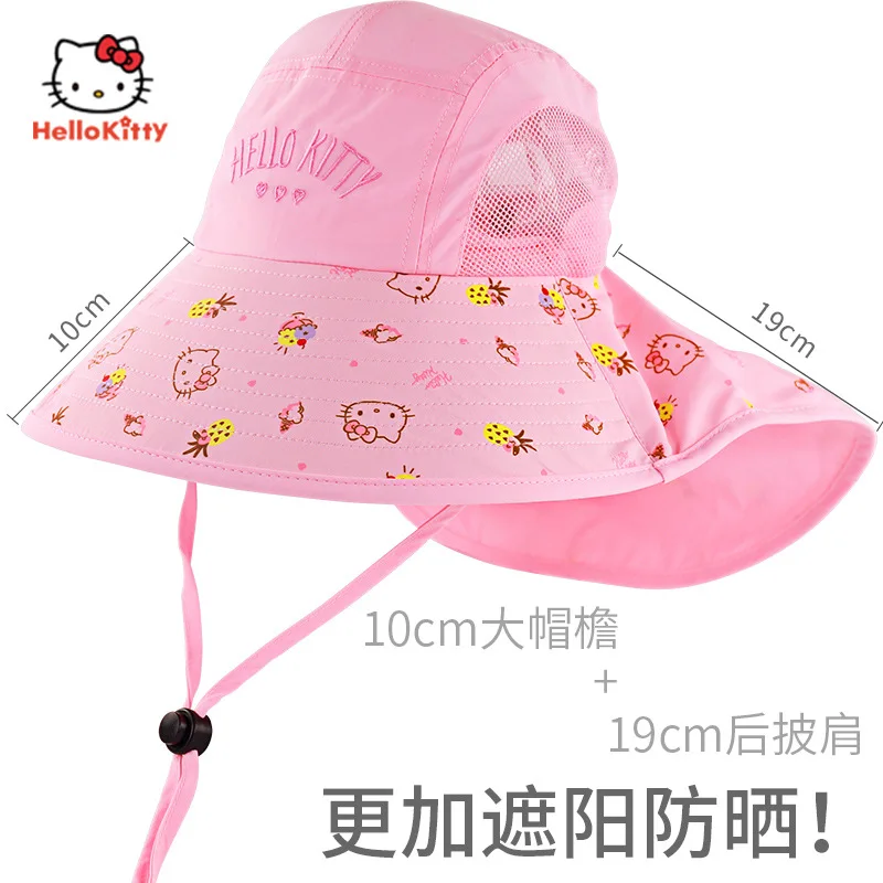

Hello Kitty Kids bucket hat Girl cute baby Fisherman hat Summer sun hat Basin hat Sun hat Sun hat Children's gift pink
