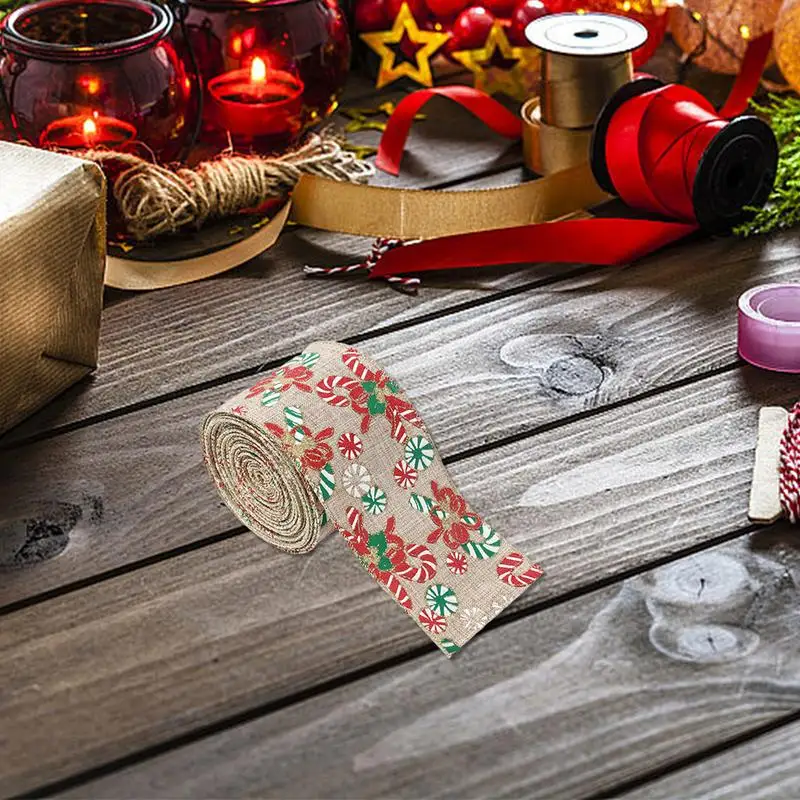 Рождественская лента из мешковины гирлянда ротанга с бантом мультяшная