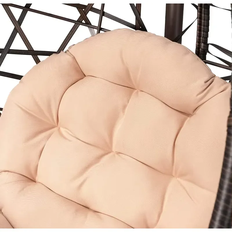 Новое дизайнерское подвесное кресло-качалка WOQI из коричневого ротанга с металлической стойкой для кемпинга (art.: 3920dcf4e7d4f) - 3920dcf4e7d4f