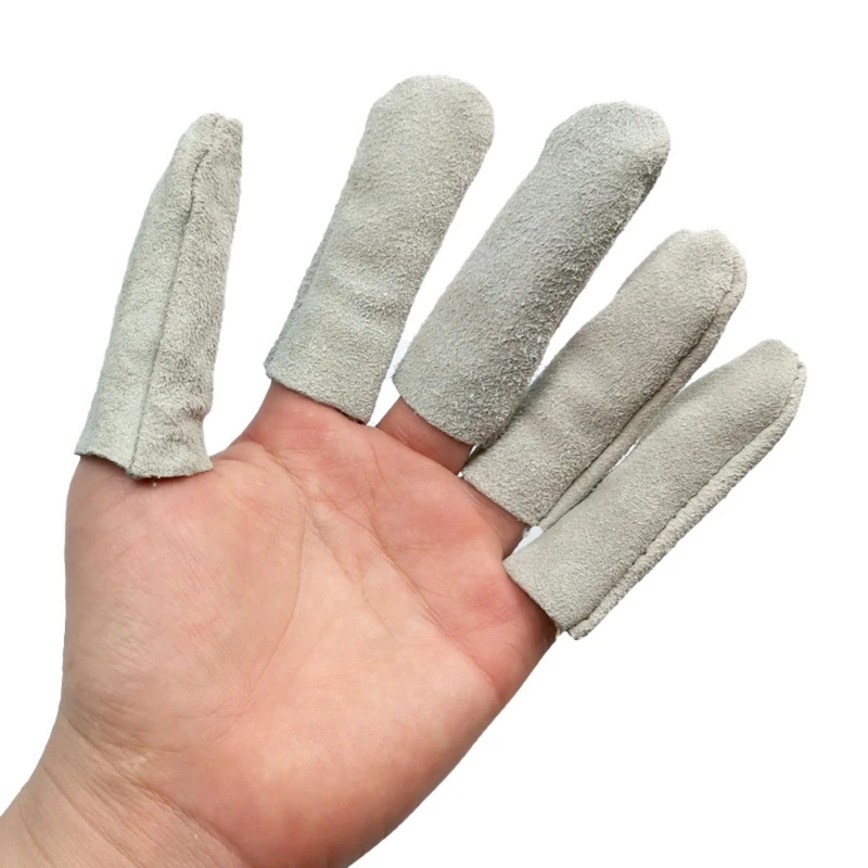 

5PCS Reusable Finger Cots Leather Finger Sleeves for DIY Jewelry Shoes Crafts