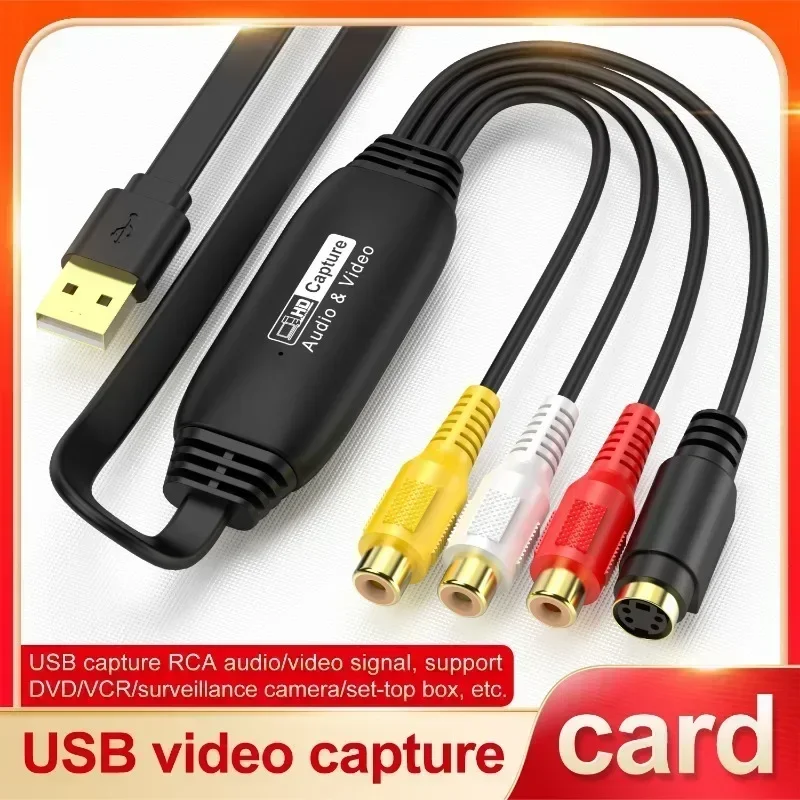 Фото USB-устройство для видеозаписи с VHS на цифровой формат, USB 2.0, карта для захвата видео и аудио с поддержкой Windows и Mac, для телевизора, DVD, VHS. №3