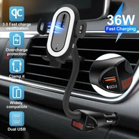 car wireless charging bracket cigarette lighter holder dual usb intelligent induction phone universal