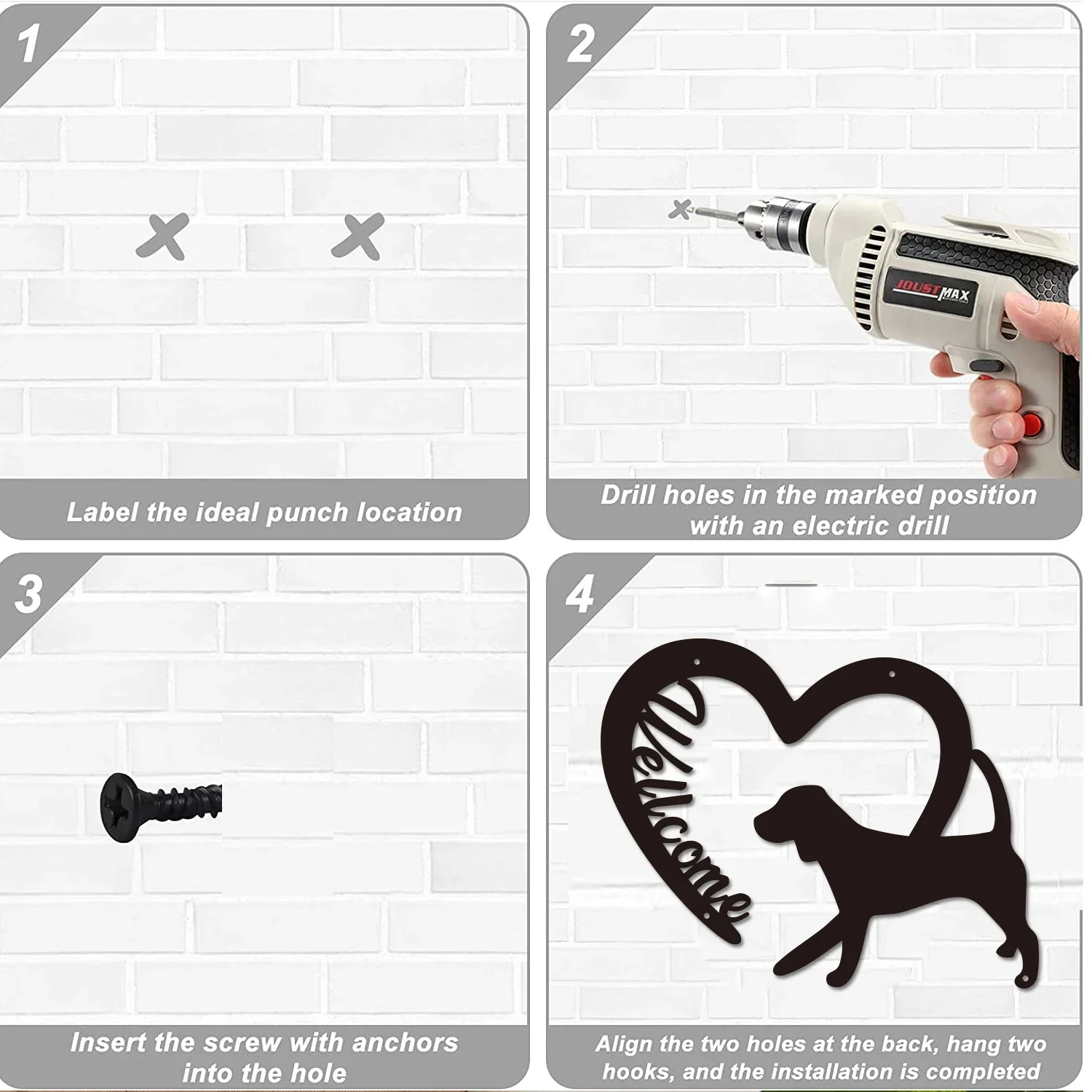 1 шт. украшение на стену из черного металла в сочетании с любовью силуэт железа