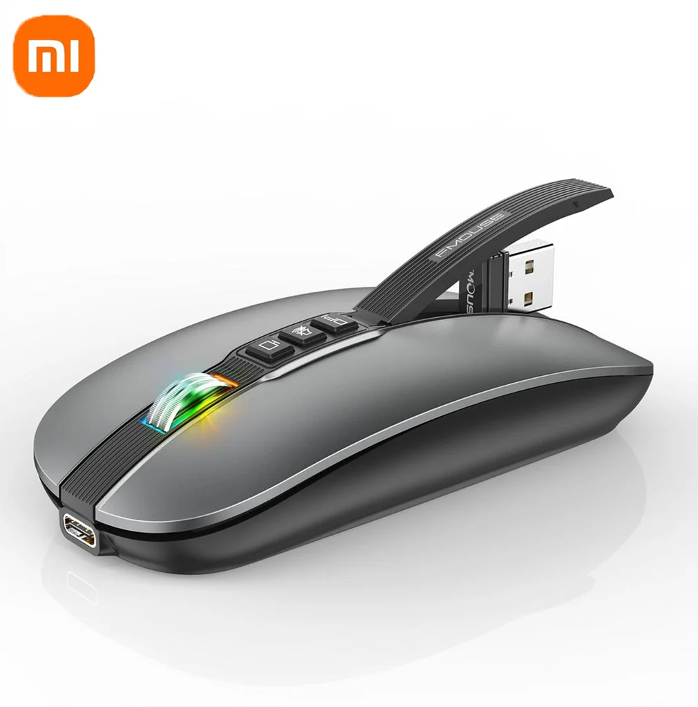 

Xiaomi Wireless Bluetooth-compatible Mouse USB Dual Mode 2400DPI Noiseless Mute Mouse Type-C Charging For PC Laptop Mice Best
