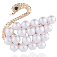 korean version fashion temperament swan animal brooch bright pearl white lovely versatile womens brooch accessory pin