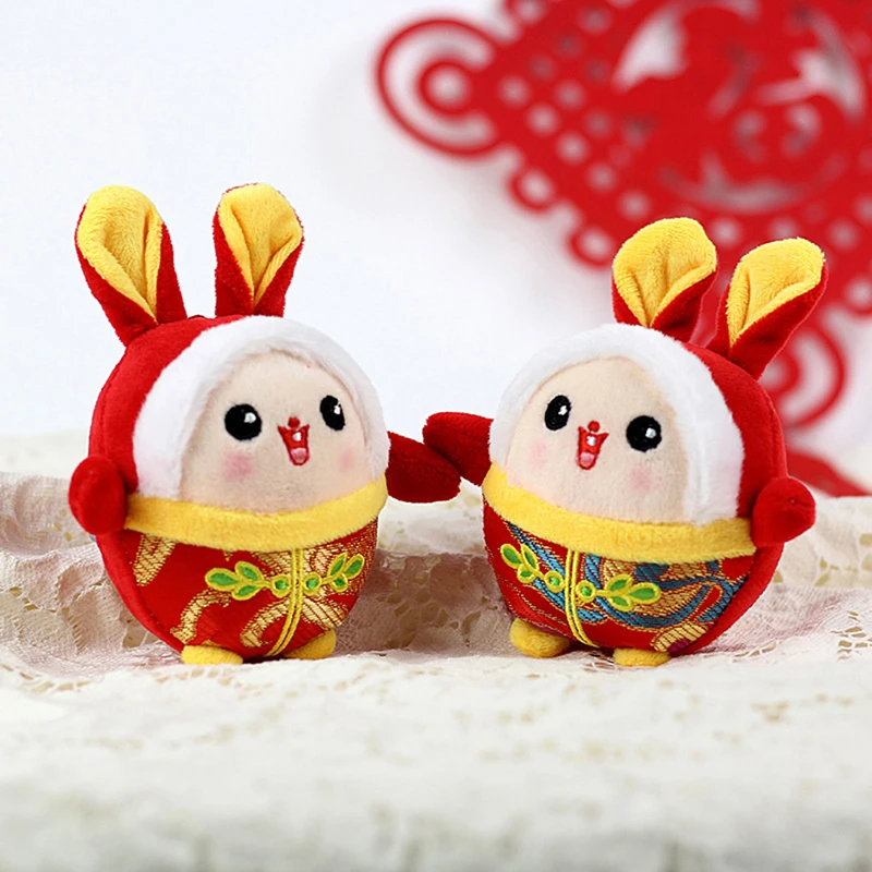 

Chinese Zodiac Fortuna Rabbit New Year Tang Suit Cute Bunny Home Decor Stuffed Toy Creative Ornament Special Gift For Kids