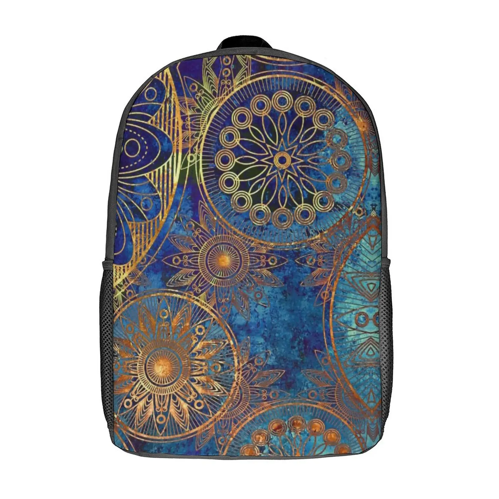 

Небесный рюкзак в стиле стимпанк синяя Золотая Мандала университетские рюкзаки для мужчин Kawaii школьные сумки дизайн мягкий рюкзак