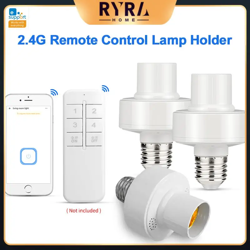 

2.4g App Control Led Lamp Holder Base 2023 E27 Lamp Holder Wireless Smart Light Socket Basic Pc Remote Control White