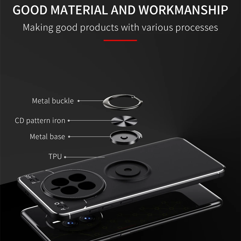 For Huawei Mate 50 Case Cover Huawei Mate 50 Pro Capas New Phone Back Bumper TPU Soft Ring Magnetic Holder Fundas Huawei Mate 50