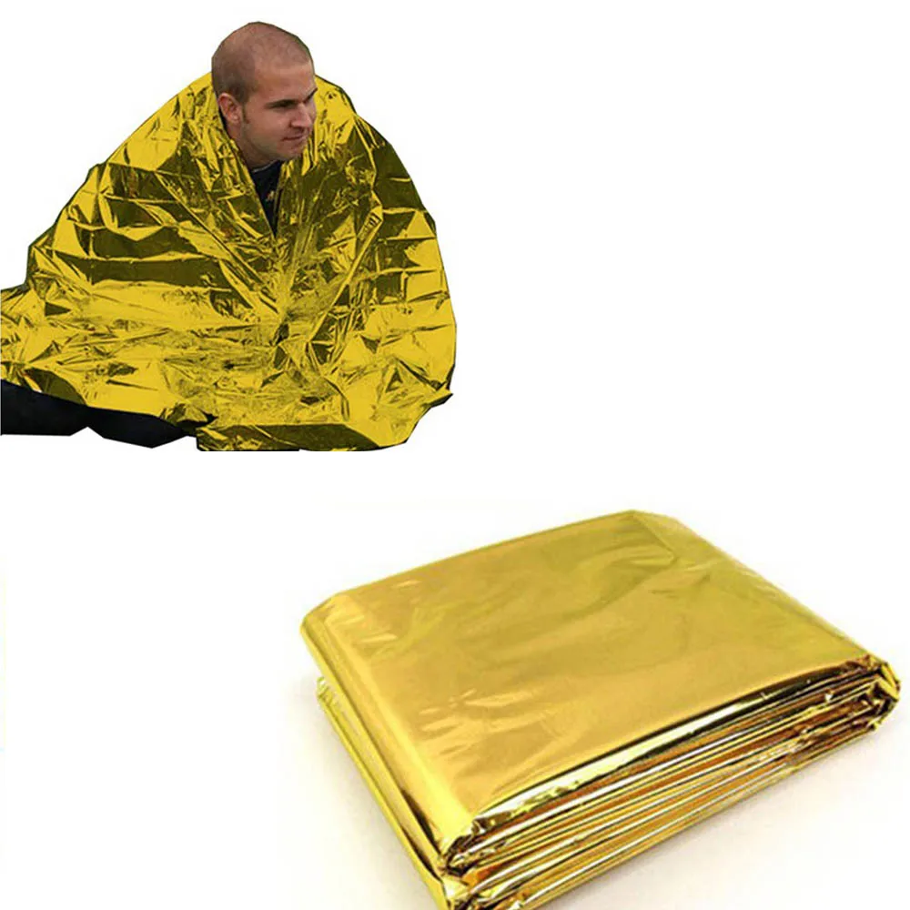 

Hot Outdoor Waterproof Emergency Bag Insulation Disaster SOS Aid Life-saving Survival Rescue Insulation Blanket Hike 210*130CM