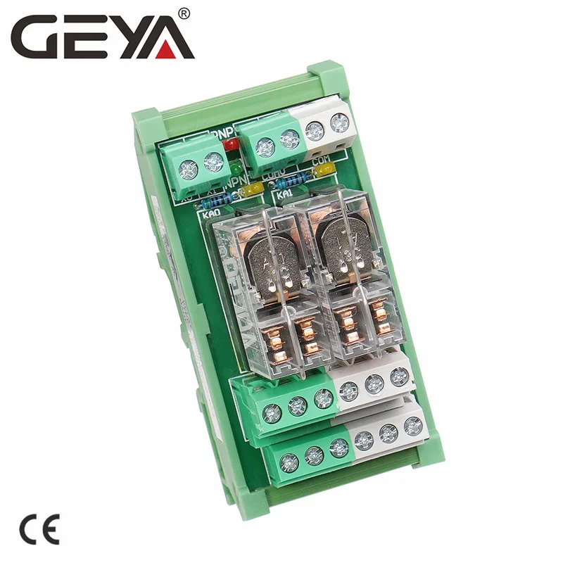 2-канальный релейный модуль GEYA 2NG2R 2NO 2NC DPDT PLC релейный интерфейс 12В 24В AC/DC