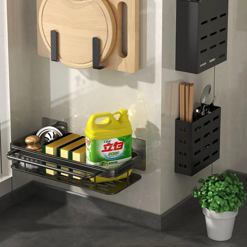 whyy kitchen sponge sink drain storage rack rag holder spice shelf basket for home kit gadgets organizer container accessories free global shipping