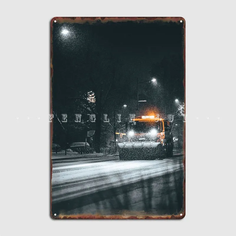 

Snow Plow Poster Metal Plaque Cave Pub Plates Club Home Funny Tin Sign Poster