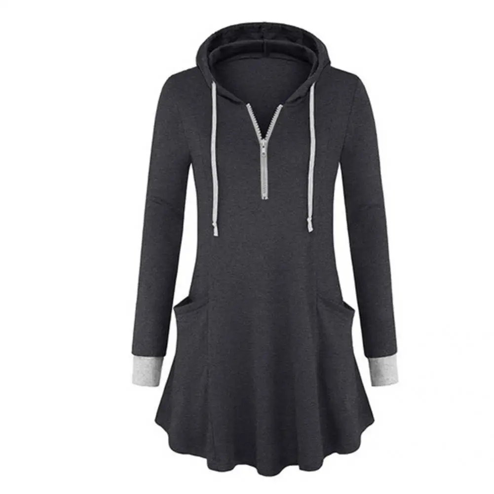 

Sweatshirt Long Lasting Drawstring Loose Hem Autumn Women Casual Sweatshirt Tunic Hoodie for Daily Wear