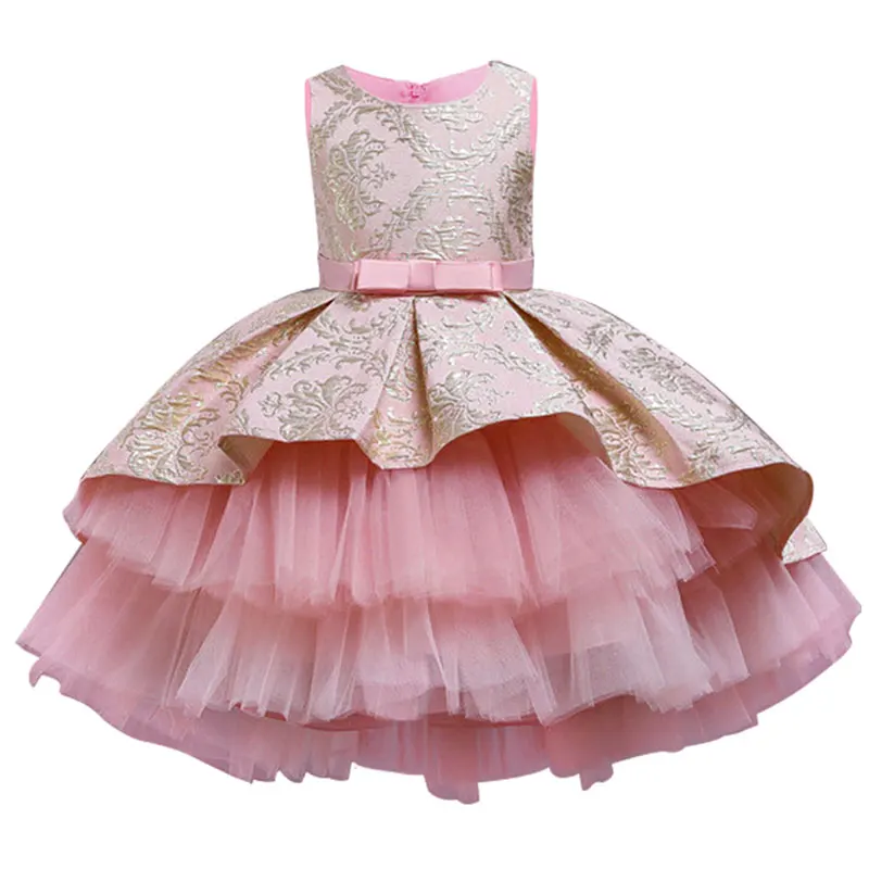 

Многослойное винтажное платье принцессы с вышивкой для маленьких девочек на Вечерние элегантная детская одежда для выступлений 1-8 лет
