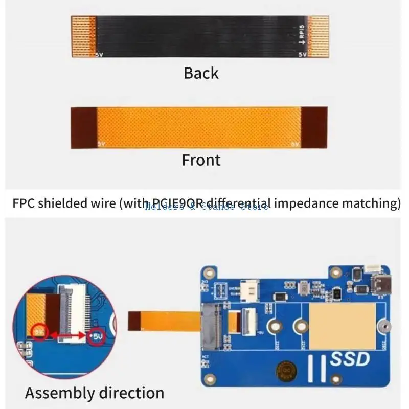 Фото Плата адаптера SSD Y4UE MPS2280P PCIe к M.2 NVME для платы расширения RPi 5 №4