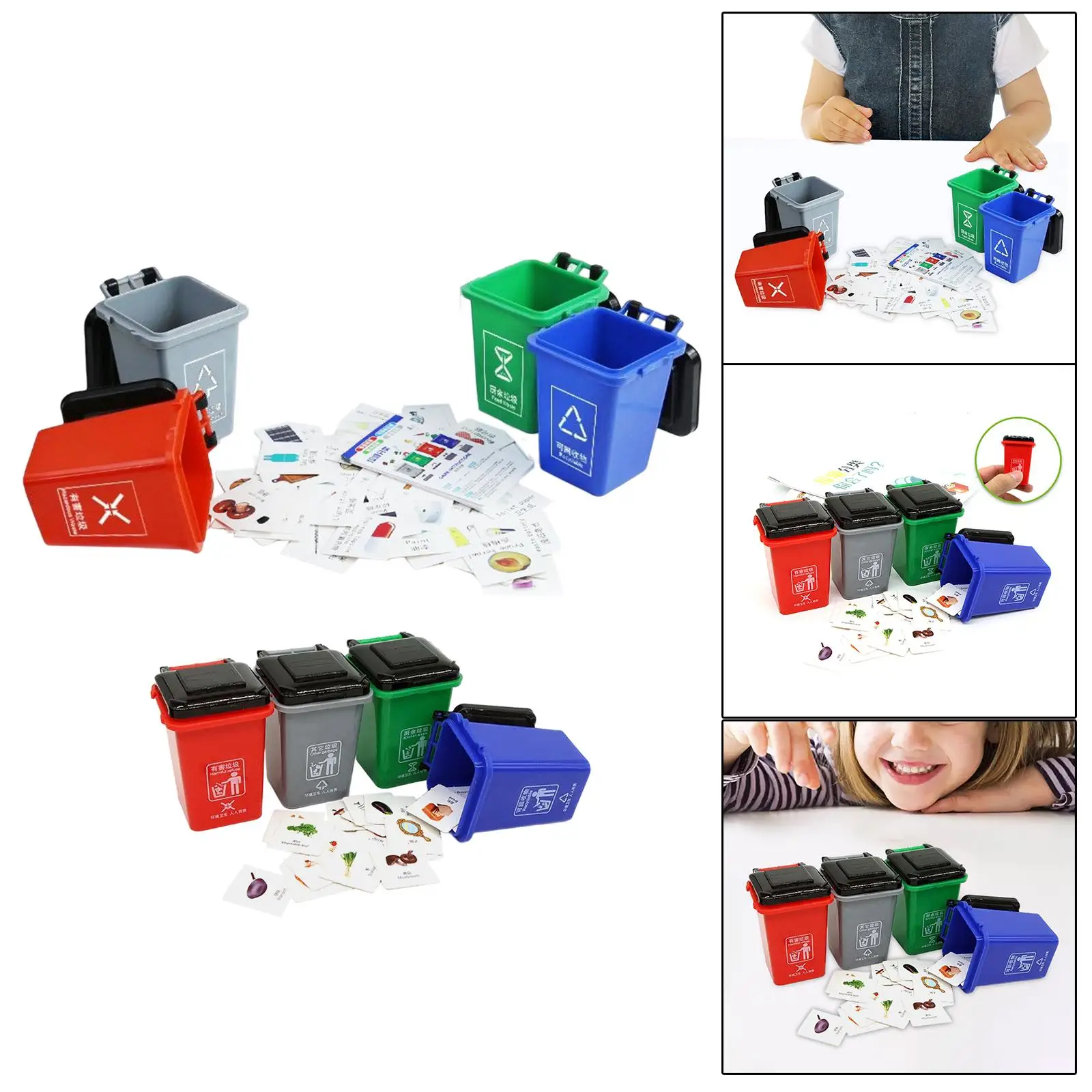Игрушка для сортировки мусорного бака 4 мусорных игрушка переработки обучающая