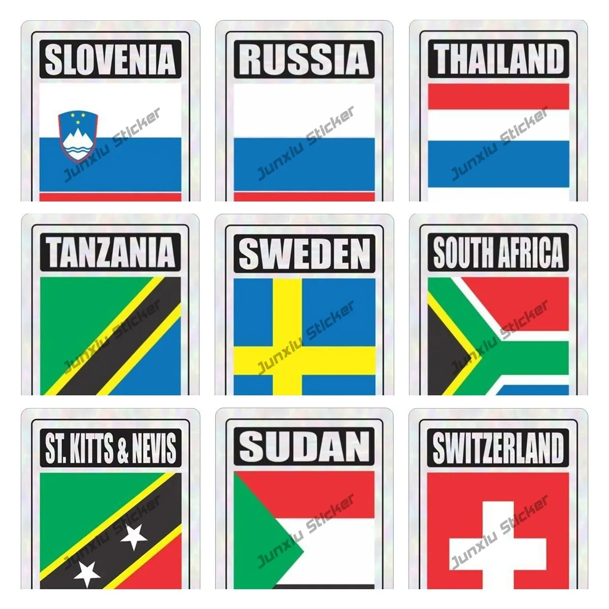 

Наклейки на автомобиль, Водонепроницаемые Светоотражающие ПВХ наклейки с национальным флагом, Россия, Швейцария, Швеция, Южная Африка