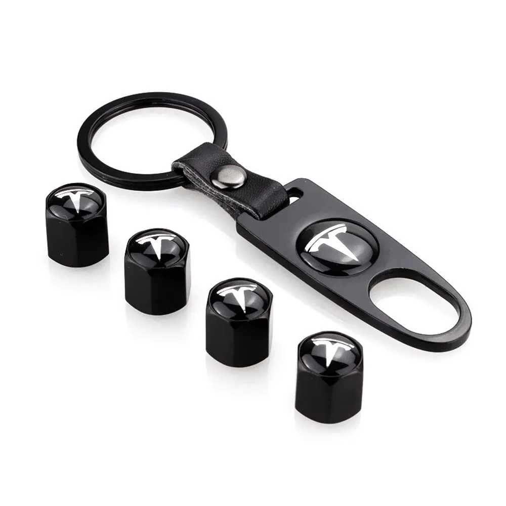 

Auto Tire Valve Caps Bolt-in 3D Protector Sticker For Tesla Model 3 Model S Model X Y Roadster Theft Accessory Car Styling Goods