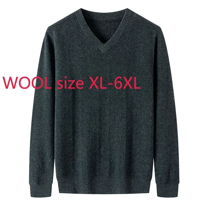 Arrival Wool High Quality Autumn New Men Fashion Casual V-neck Computer Knitted Pullovers Sweater Plus Size XL 2XL3XL4XL 5XL 6XL