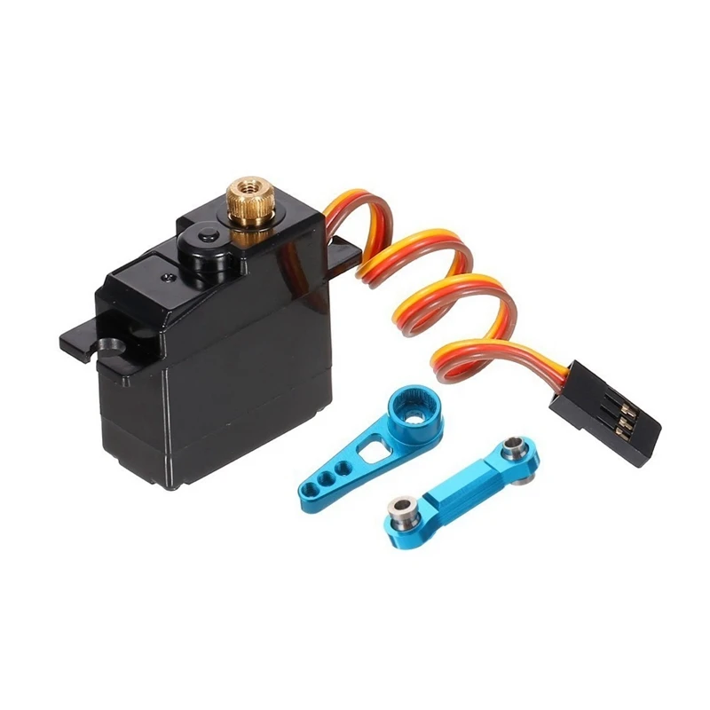 

Three Wire Metal Gear Servo With Servo Arm Servo Rod For Wltoys 144001 124019 124018 A959-B A959 RC Car Upgrade Parts