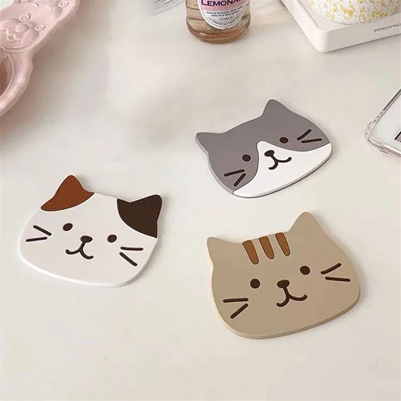 Нескользящий Силиконовый подстаканник в форме кошки подставка для кофе чая