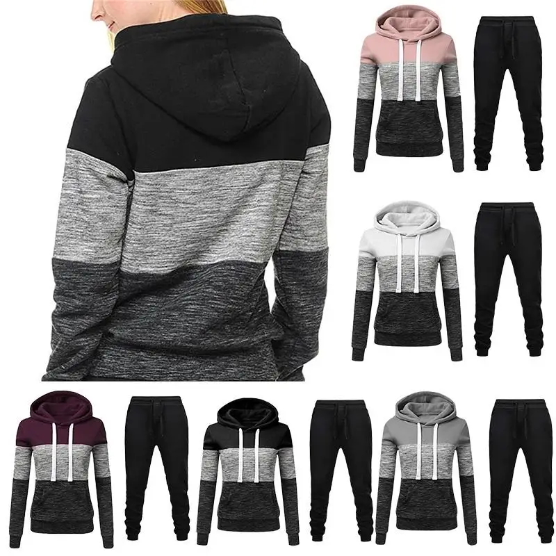 

Winter Tracksuit Women 2 Piece Set Print Hoodies+Pants Sportwear Women's Sports Suit Hooded Sweatshirt Set Female Winter Clothes